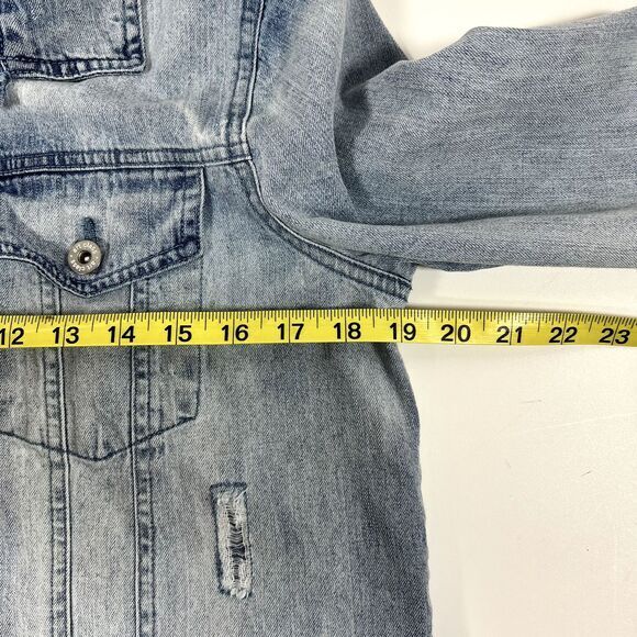Art Class Girls Distressed Jean Jacket Denim Long Sleeve Acid Wash XL‎ - Picture 4 of 8